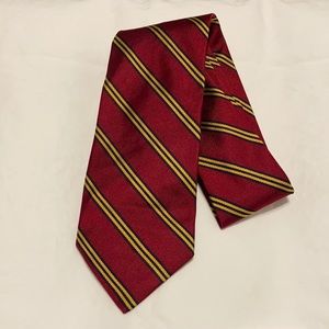 Men’s Brooks Brothers Makers Silk Tie - Burgundy, Navy, and Gold Stripe